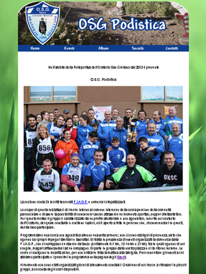 L'Home Page della sezione Podismo