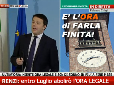 Renzi abolirà l'ora legale